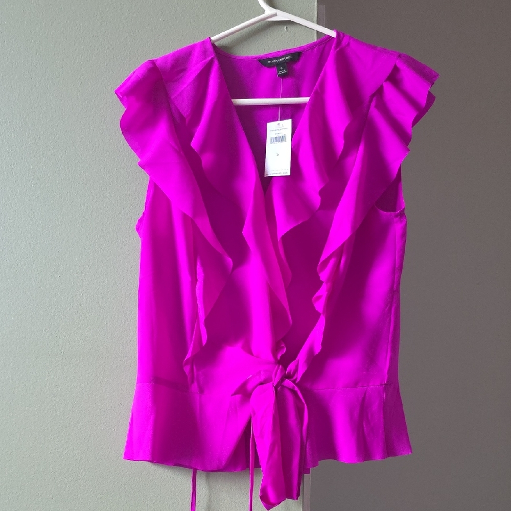 Banana Republic Fuchsia Ruffle Blouse
